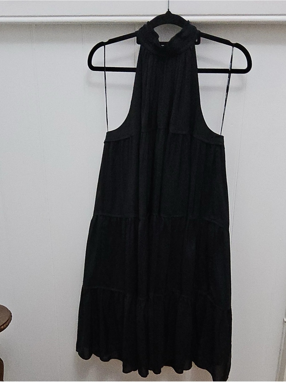 Country Road Black Halter Tiered Mini Dress